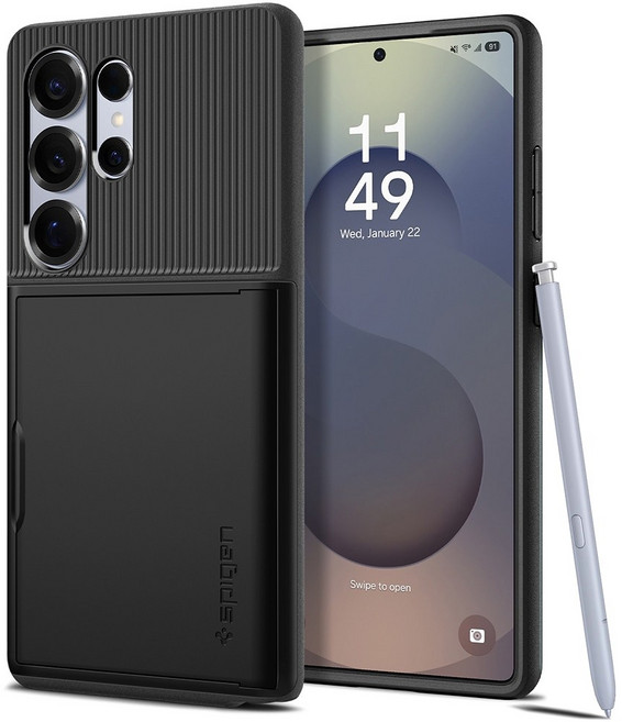 Spigen Slim Armor CS 軍規防摔卡夾手機殼 黑