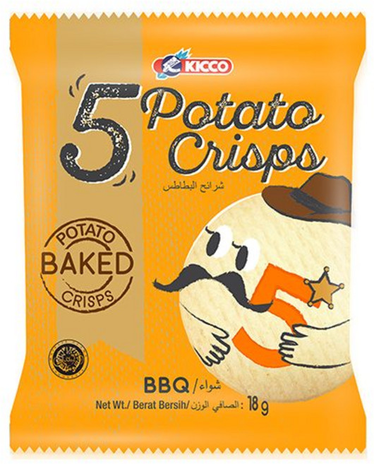 KICCO 5 Potato Crisps 洋芋薄脆餅, 1個, BBQ, 540g