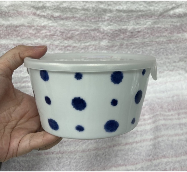 Indigo 575ml 保鮮盒 陶瓷保鮮碗, 點點, 1個