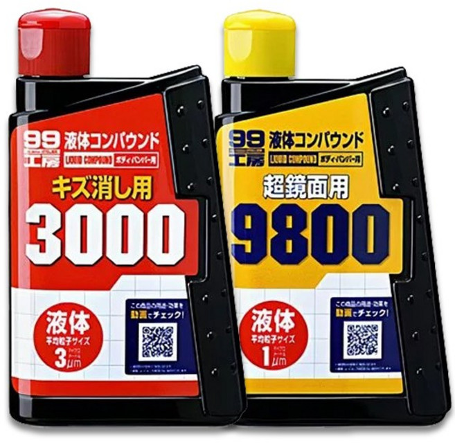 SOFT99 B655 B656 300ml 粗蠟專用泡棉2入 S430 漆面拋光.除劃痕, 1個, 粗蠟3000*1+粗蠟9800*1