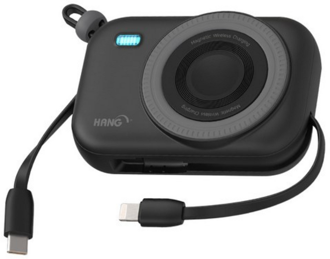 HANG 便攜式行動電源 磁吸快充, 黑色, PB-10000-PD3C-BK