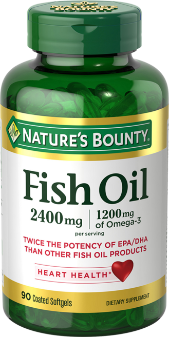 Nature's Bounty 魚油 2400 毫克包衣軟膠囊, 1個, 90 件