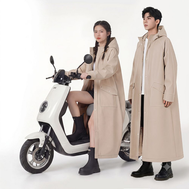 SUSEN 時尚騎行雨衣, 卡其色(2XL), 1個