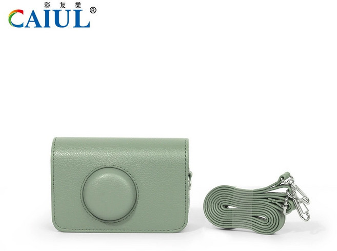 CAIUL 彩友樂 通用型底片相機皮套 復古相機包 適用NF-1 H35 H35N VIBE 501 綠色 附背帶, 1個, 綠色通用皮套