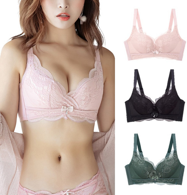 花瓣蕾絲無鋼圈調整型 性感爆乳胸罩 穩定包覆 可托副乳