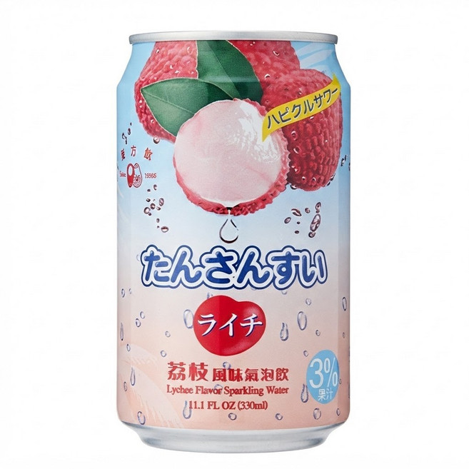 東方飲 荔枝風味氣泡飲, 24個, 330ml