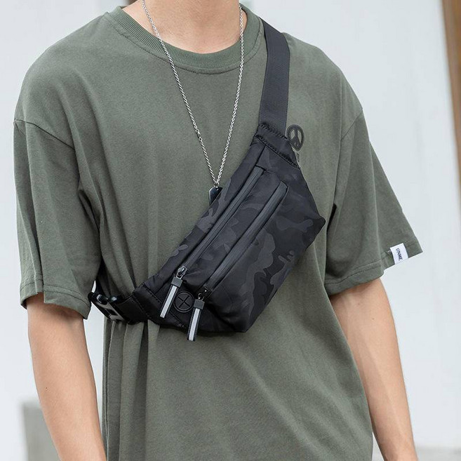 男女通用 迷彩尼龍防水胸包腰包