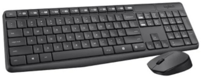 Logitech 羅技 MK235 無線鍵鼠組 簡約耐用 公司貨, 黑色, 普通型