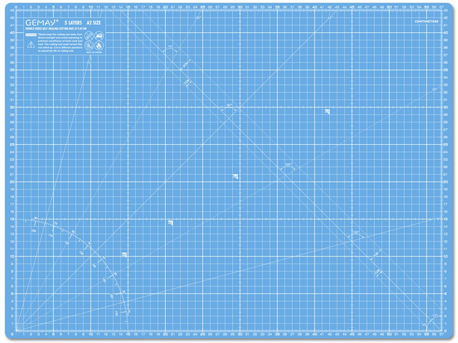 吉得美 GEMAY 雙面切割墊45x60cm 雙色雙面印刷 台灣製造, 薄荷綠/淺藍