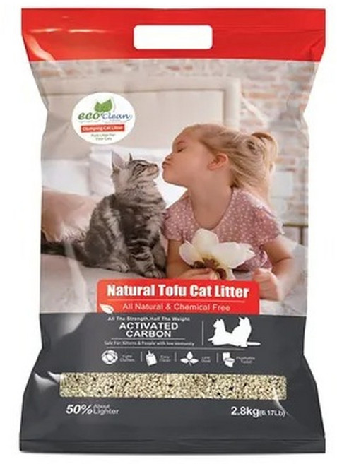 艾可 eco clean CLEANPLUS 貓砂 7L, 6個, 艾可輕質型豆腐貓砂2.8KG(活性炭)