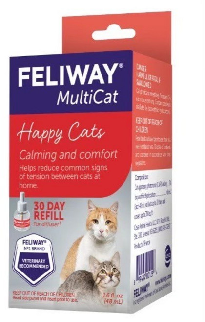 FELIWAY 費利威 貓咪 費洛蒙 舒緩 壓力 插電組 噴劑 補充瓶, 1個, 費利威多貓補充瓶48ml, 48ml, 多貓補充瓶