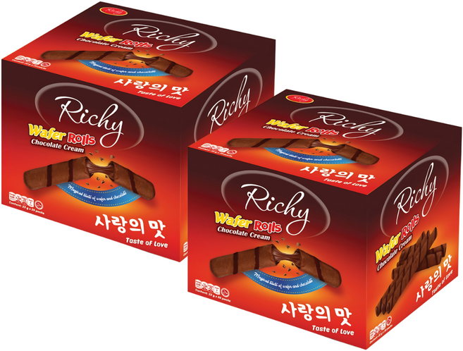 Richy 爆漿三兄弟 脆皮捲心酥 巧克力風味, 440g, 2個