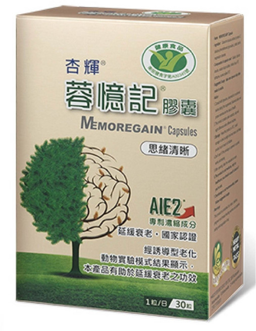 杏輝 蓉憶記 膠囊 國家認證健康食品 延緩衰老 提升專注力 台灣公司貨, 1個, 30顆