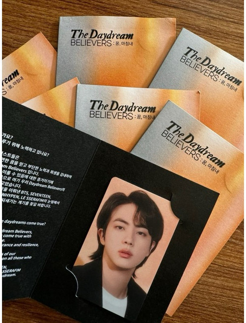 BTS 防彈少年團 白日夢信徒展 入場小卡 韓團寫真 收藏紀念, 1個, Jin