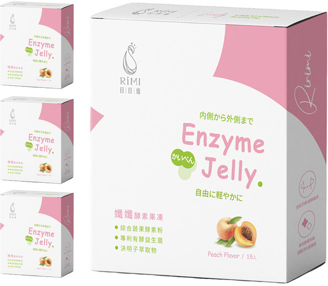 日日縻 纖纖酵素果凍-水蜜桃風味 促進腸道蠕動 改善消化 獨立包裝方便攜帶, 4套, 15份