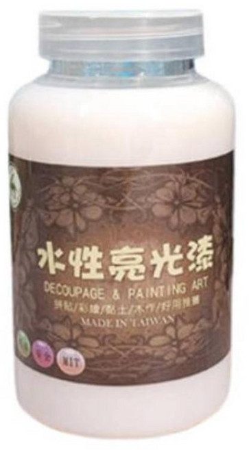 MIT水性保護漆250克【不回黏-亮光】【不回黏-消光】保護漆︱水性抗菌防霉 彩繪木器漆 拼貼保護漆 透明漆 亮光漆 清漆︱麥手作, 不回黏-亮光 500克, 1個