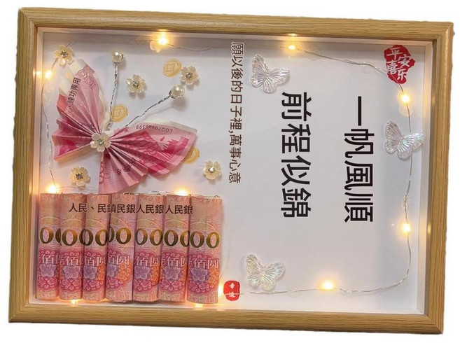 圓邊相框 - 前景似錦 一帆風順 DIY材料包, 1件, 高檔玻璃相框 - 暴富 diy材料包 不含練功券