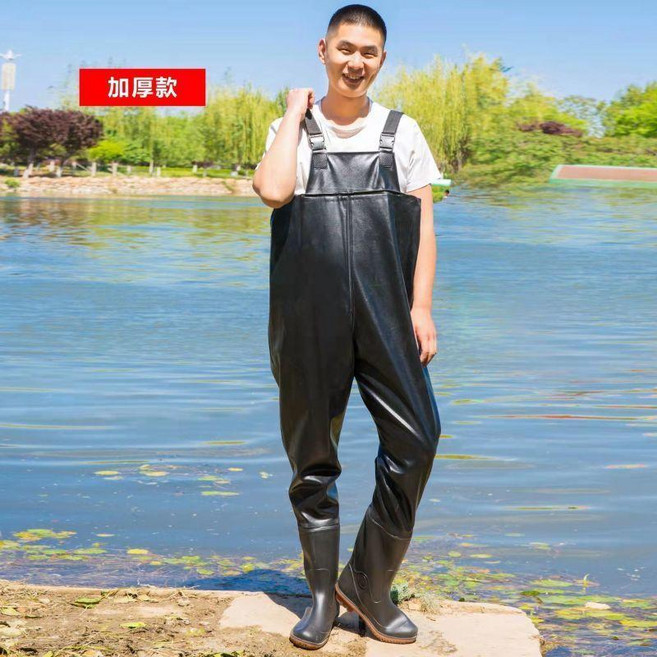 下水褲 防水揹帶褲 半身防水褲 潛水衣全封閉 全身加厚連體防水褲