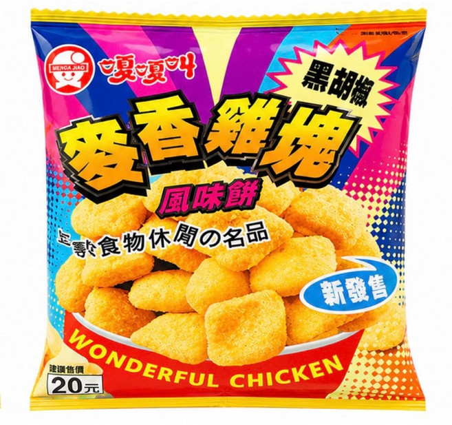 嘎嘎叫 大閘蟹造型餅 60g, 1個, 黑胡椒麥香雞塊70g, 70g