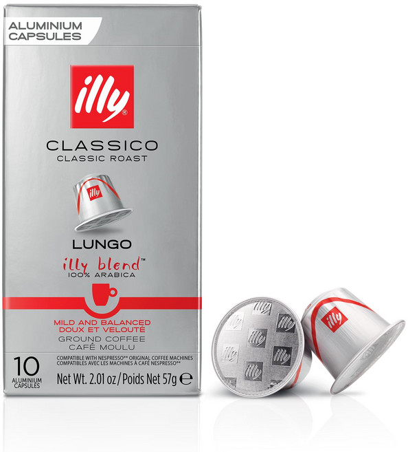 illy 經典烘焙 Lungo 膠囊咖啡 (適用於Nespresso咖啡機), 5.7g, 10個裝, 1個