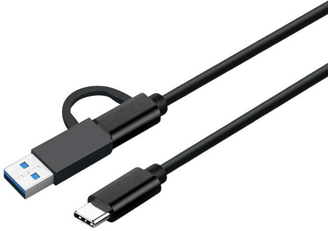 WEET 數據線 三頭USB3.2數據線 快充數據線 適用i15/16/17及Type-C口手機設備 二合一數據線 0.5m, USB3.2 USB/Type-C to Type-C數據線-黑色, 1個, 1m