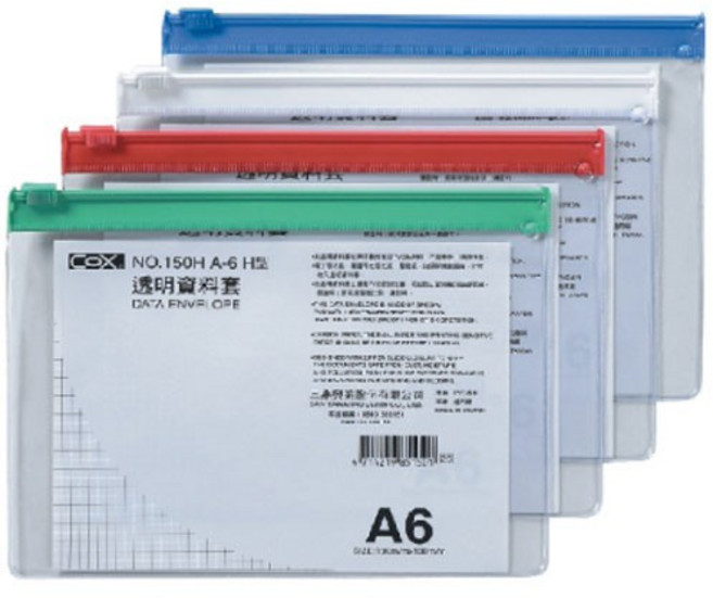 COX 透明資料套 橫式(A6) 文件收納保護套, 1個