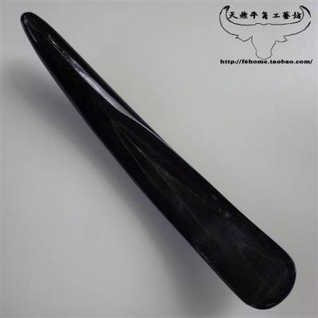 天牛角 牛角按摩棒 刮痧 按摩器, 純天然黑水牛角半邊棒按摩棒刮痧板拔筋棒點穴位敲膽經絡, 1個