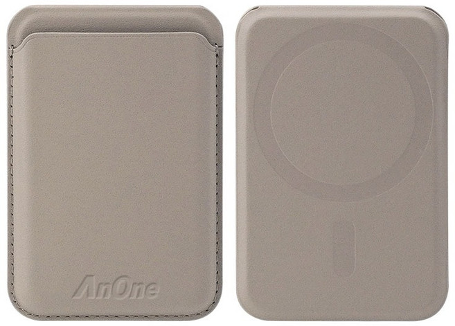 AnOne MagSafe 磁吸 皮革卡套 摺疊支架, 新款 沙漠金 (可調節式卡包), 1個