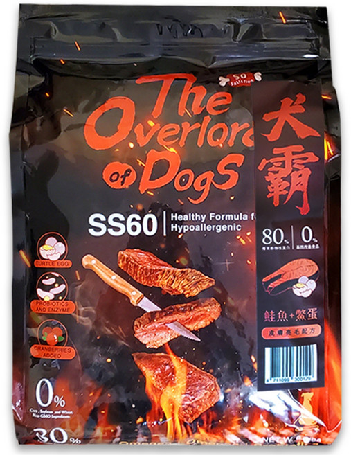 犬霸 SS60水解蛋白無穀狗飼料 鮭魚+蟹蛋 皮膚亮毛配方, 1.36kg, 1個, 鮭魚