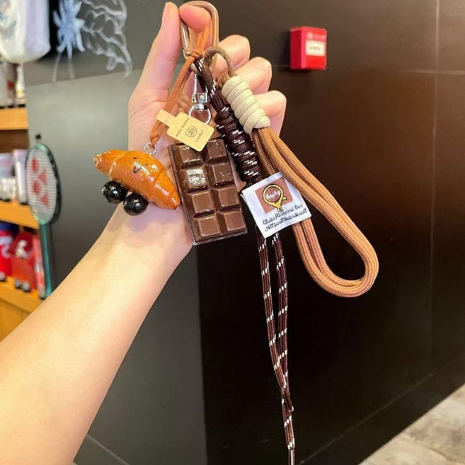 仿真貝果編織吊飾