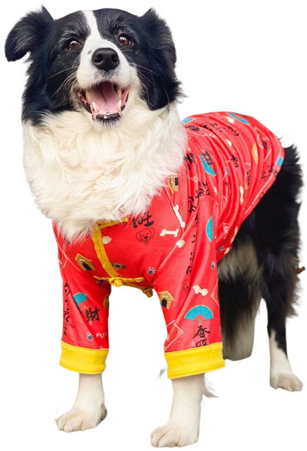福媽寵物 寵物保暖衣 中大型犬 春節, 狗壯家旺唐裝, 1個