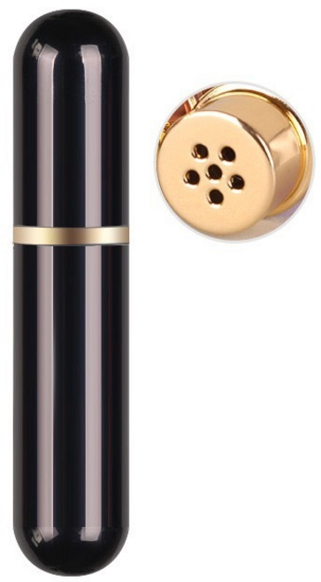 伊代企業社 香薰鼻吸管 5ml 玻璃聞香瓶 攜帶式芳香瓶, 1個, 亮黑色