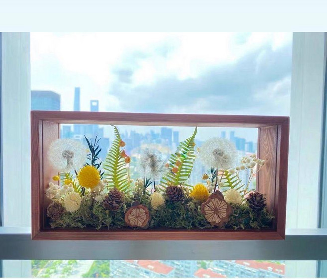 雙面立體中空相框乾燥花藝材料包, 5號材料包,乾燥花包