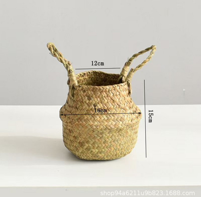 仿真綠植 散尾葵假花北歐仿生植物造景家居盆栽客廳裝飾擺件, 1件, 均碼:北歐手工籃子