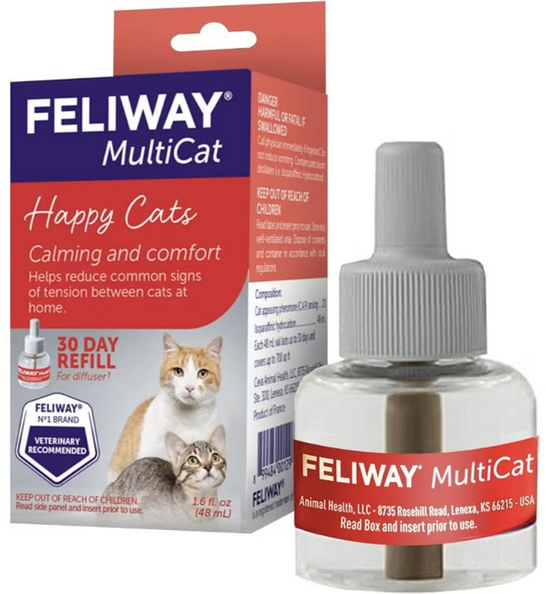 FELIWAY MultiCat 多貓費洛蒙補充瓶 48ml 適用多貓家庭 幫助貓咪安定 營造居家和諧, 1個