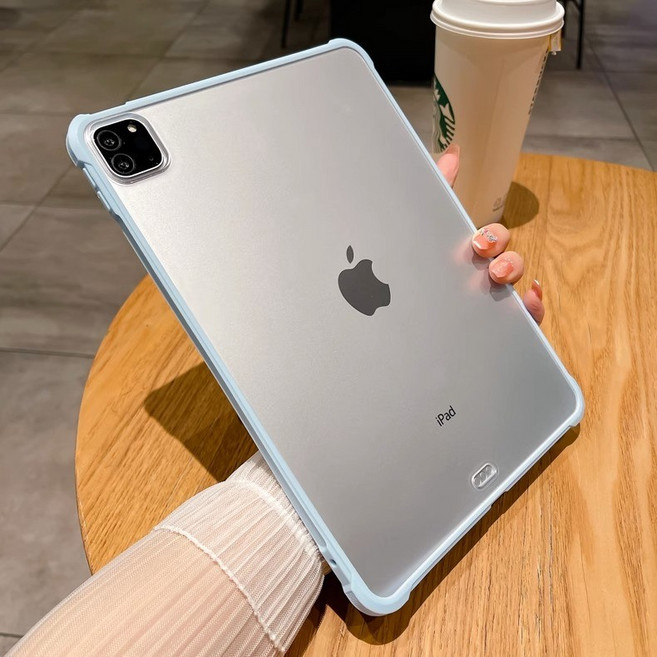 Rabbit Technology 磨砂膚感 不留指紋 適用iPad平板殼, 白冰藍,iPad 7/8/9 10.2吋, 1個