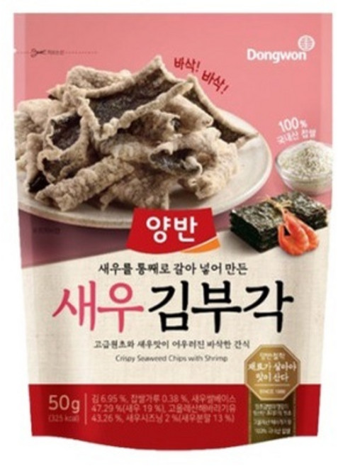 Dongwon 東遠 海苔脆餅 50g, 1個, 蝦味
