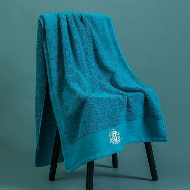 純棉浴巾 家用厚實吸水柔軟 160x80cm, 浴巾單條裝 孔雀藍, 160*80cm 580g, 1個