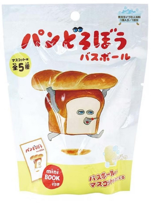 日本 麵包小偷 沐浴球 入浴劑 (5款公仔隨機出貨), 60g, 1個