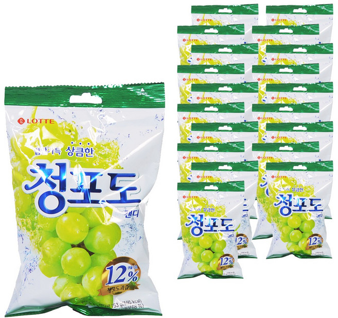 LOTTE 樂天 青葡萄果汁糖, 153g, 20包