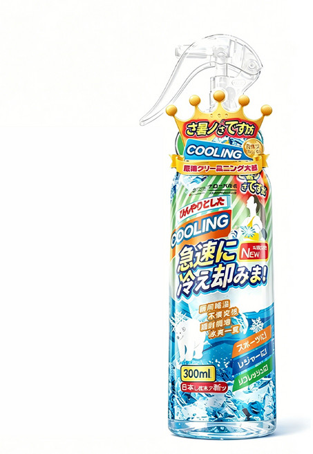 ANWO 一秒降溫 涼感噴霧 降溫噴霧 300ML 冰涼噴霧 衣物噴霧 爽身噴霧 清涼噴霧 涼爽噴霧 室內降溫 運動噴霧, 1個