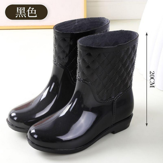 雨鞋 雨鞋女士 中筒厚底防滑加棉 雨靴 膠鞋 廚房耐磨保暖 秋冬水靴 防水鞋女 雨鞋
