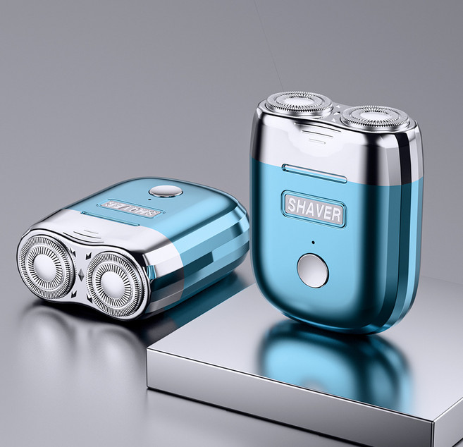 S-06電動剃鬚刀MINI磁吸雙刀頭2檔usb充電便攜式男士電動刮鬍, 1個, S-06藍色:1個