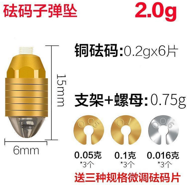 路亞浮漂 納米浮標 高靈敏 魚標 快速調漂墜 砝碼子彈鉛環保刻度鉛 釣魚鉛皮 競技克度鉛墜, 1個, 2.0g(一隻) 3個起發