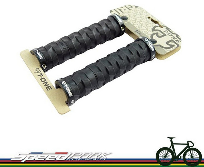 T-ONE ROCK 巨石雙鋁套握把 內外側鎖緊式 黑色 130mm 自行車握把, 1個