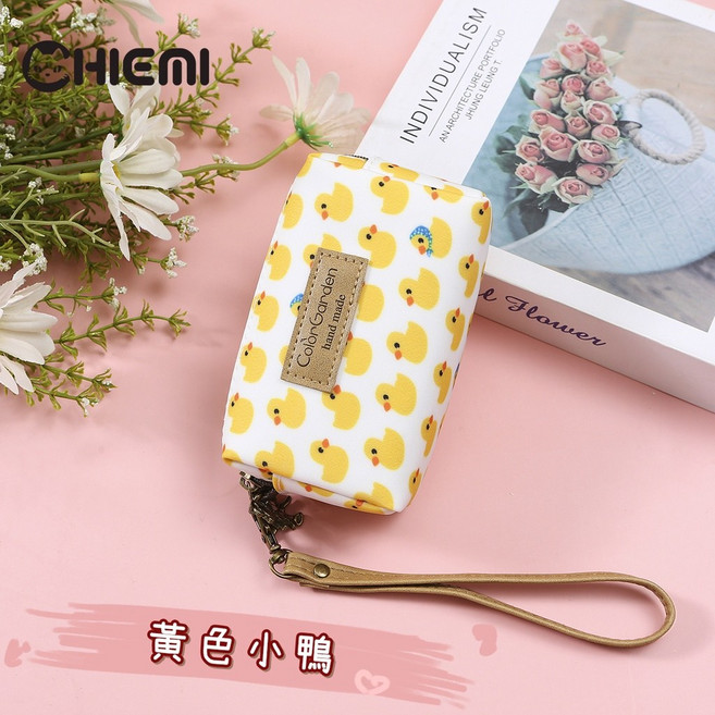 CHIEMI 防水牛津布 立體雙層拉鍊 可愛小零錢包