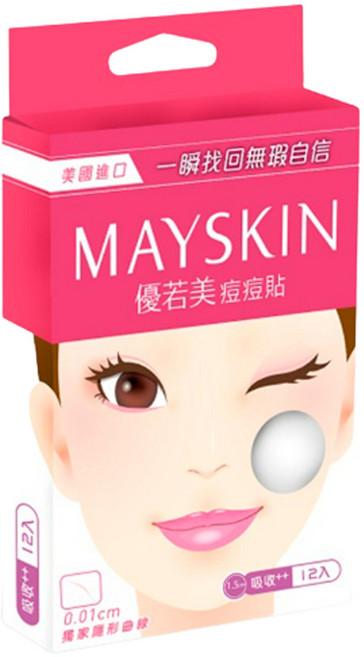 MAYSKIN 優若美 吸收型 痘痘貼 1.5cm, 12入, 1組