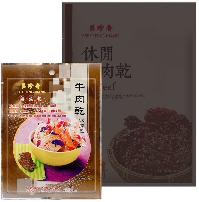 BEE CHENG HIANG 辣椒休閒牛肉乾, 1個, 42g(小)