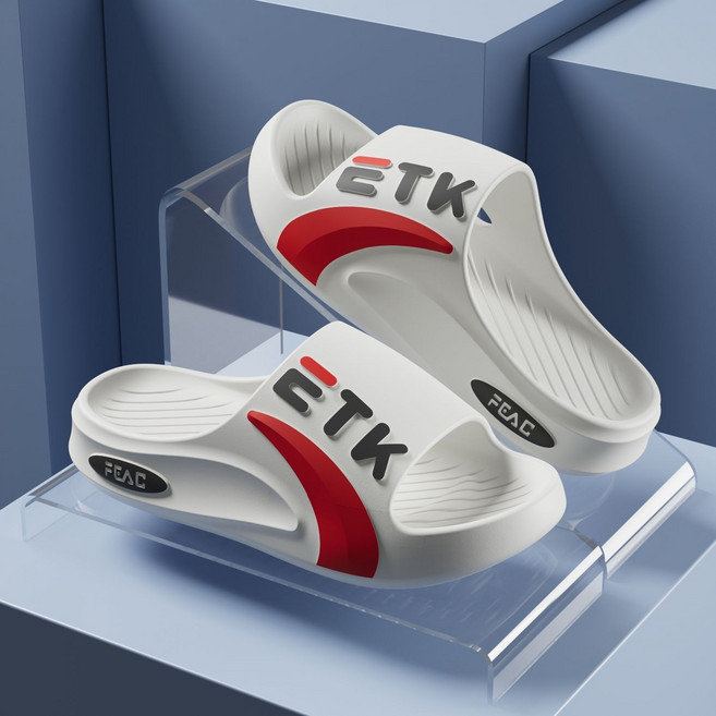 ETK 男士運動拖鞋 厚底防臭夏季室內外穿, 白色, 38 - 39 偏小一到兩碼
