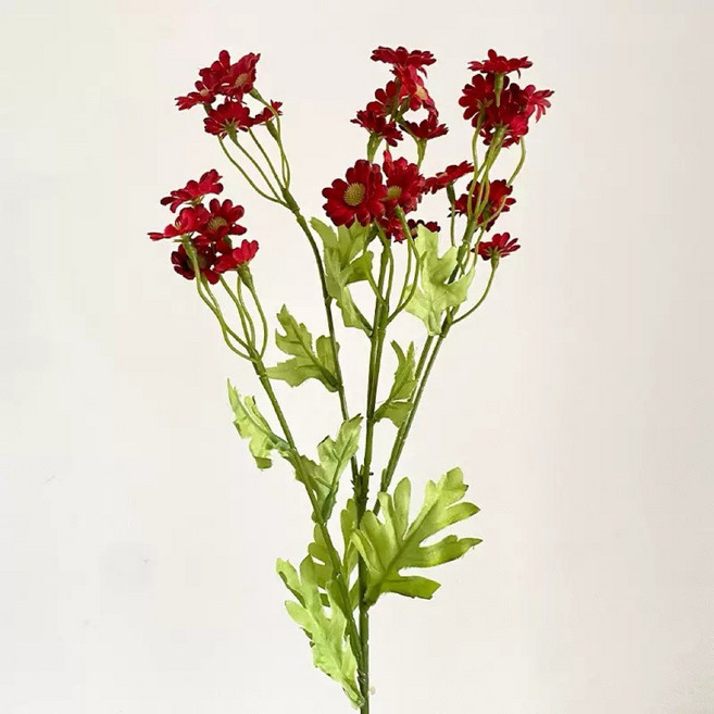 仿真洋甘菊假花 五色可選 居家花藝擺飾 拍照道具 桌面裝飾, 紅色, 1個